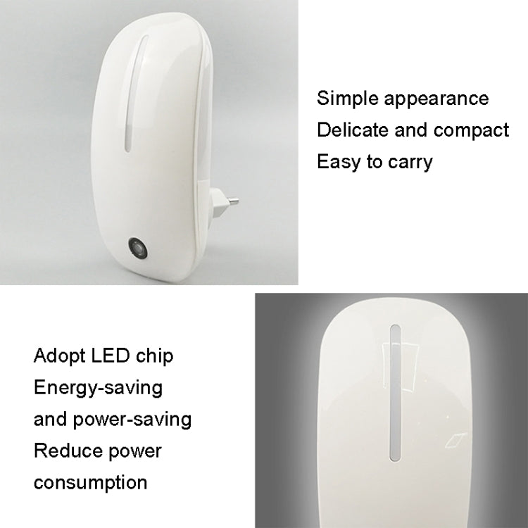 A66 Mouse Type LED Intelligent Light Control Night Light, Plug:US Plug(White) - Sensor LED Lights by buy2fix | Online Shopping UK | buy2fix