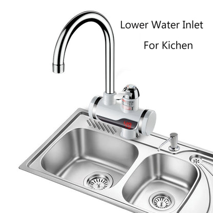 Kitchen Instant Electric Hot Water Faucet Hot & Cold Water Heater CN Plug Specification: Lamp Display Leakage Protection Lower Water Inlet - Faucets & Accessories by buy2fix | Online Shopping UK | buy2fix