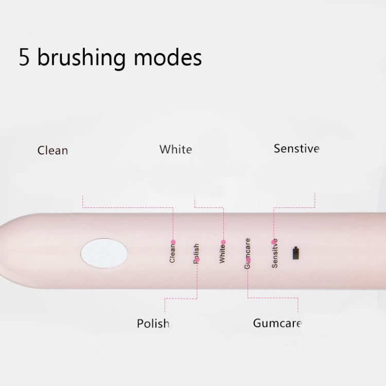 DELIPU Electric Toothbrush Rechargeable Sonic 5-Speed Adjustment Children Adult Household Waterproof Soft Hair Whitening Toothbrush USB Charging Stand(Pink) - Toothbrushes by buy2fix | Online Shopping UK | buy2fix