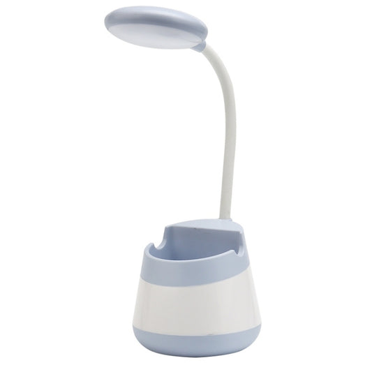 USB Charging LED Desk Light Eye Protection Lamp with Pen Holder and Phone Holder(CS276-1 Blue) - Desk Lamps by buy2fix | Online Shopping UK | buy2fix