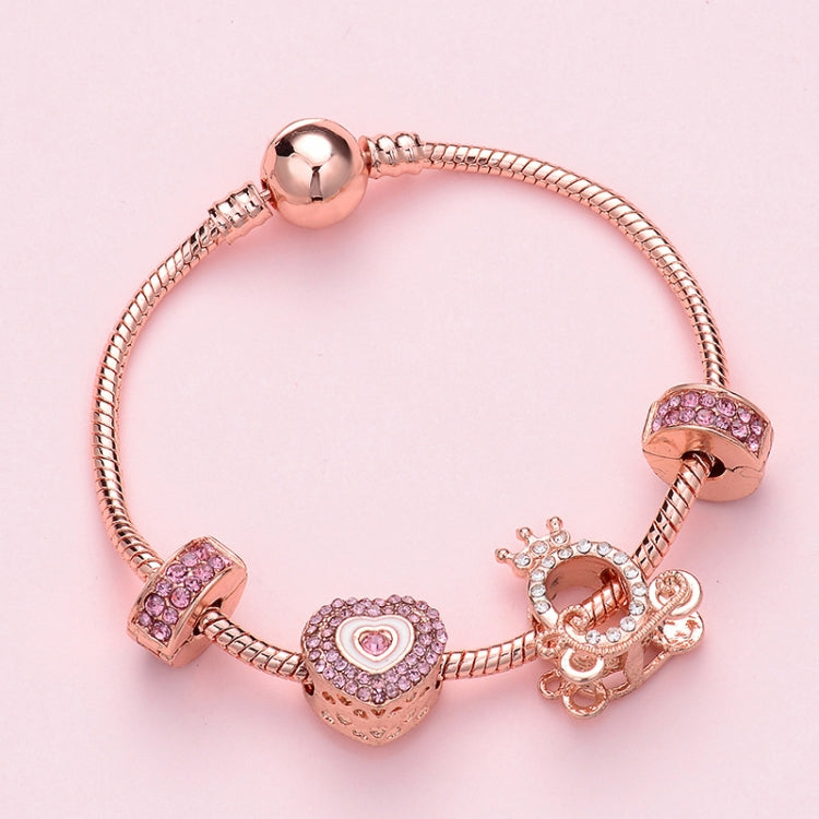 SL126 18cm Women Rose Gold Beaded Bracelet - Bracelets by buy2fix | Online Shopping UK | buy2fix