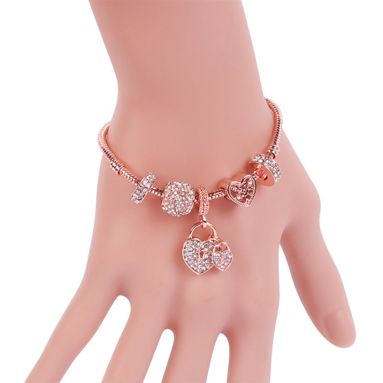 SL130 18cm Women Rose Gold Beaded Bracelet - Bracelets by buy2fix | Online Shopping UK | buy2fix