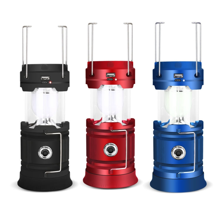 5803 Solar Camping Lamp Outdoor LED Emergency Portable Light Support USB Output(Red) - Camping Lighting by buy2fix | Online Shopping UK | buy2fix