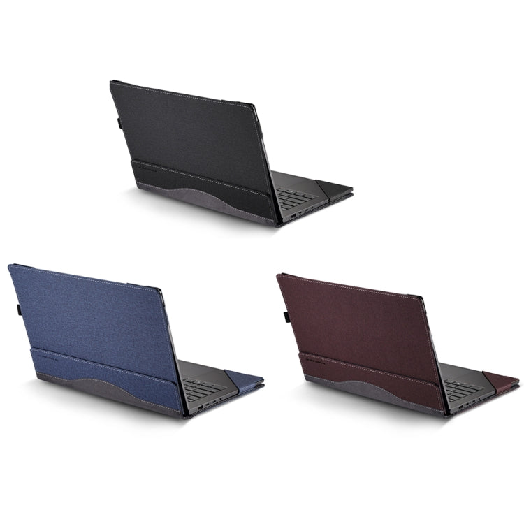For Samsung Galaxy Book 4 360 15.6 inch Leather Laptop Anti-Fall Protective Case With Stand(Black) - 15 inch by buy2fix | Online Shopping UK | buy2fix