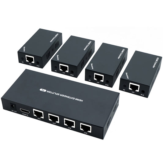 60m 1x4 HDMI Splitter POC Distribution Extender Supports 1080P@60Hz, Plug: AU Plug - Splitter by PWAY | Online Shopping UK | buy2fix