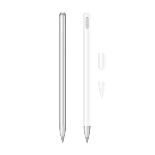 2 Sets 3 In 1 Stylus Silicone Protective Cover + Two-Color Pen Cap Set For Huawei M-Pencil(White) - Pencil Accessories by buy2fix | Online Shopping UK | buy2fix