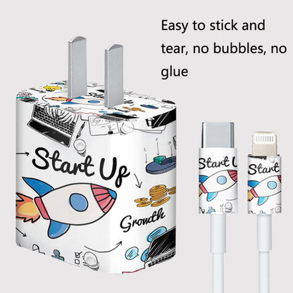 4 Sets PVC Creative Stickers For 18W/20W US Plug Charger & Type-C to 8 Pin Data Cable(047) - iPhone Stickers by buy2fix | Online Shopping UK | buy2fix