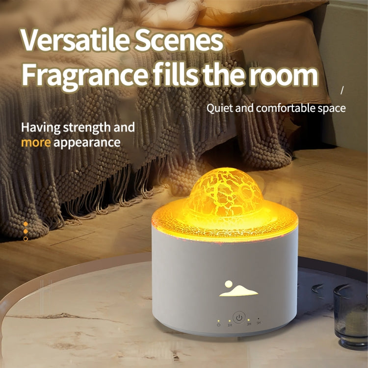 HX-130 Colorful Night Light Planet Desktop Flame Aromatherapy Humidifier, Spec: EU Plug(White) - Air Purifiers & Accessories by buy2fix | Online Shopping UK | buy2fix