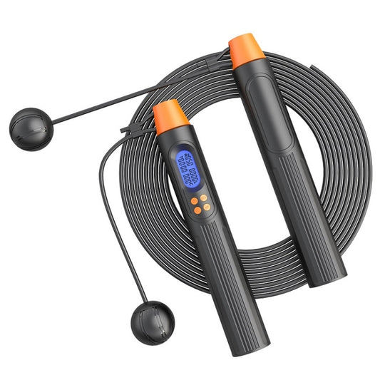 Fitness Smart Counting Slub Wire Skipping Rope Dual Purpose Corded / Cordless Jump Rope(Black Yellow) - Fitness Equipments by buy2fix | Online Shopping UK | buy2fix