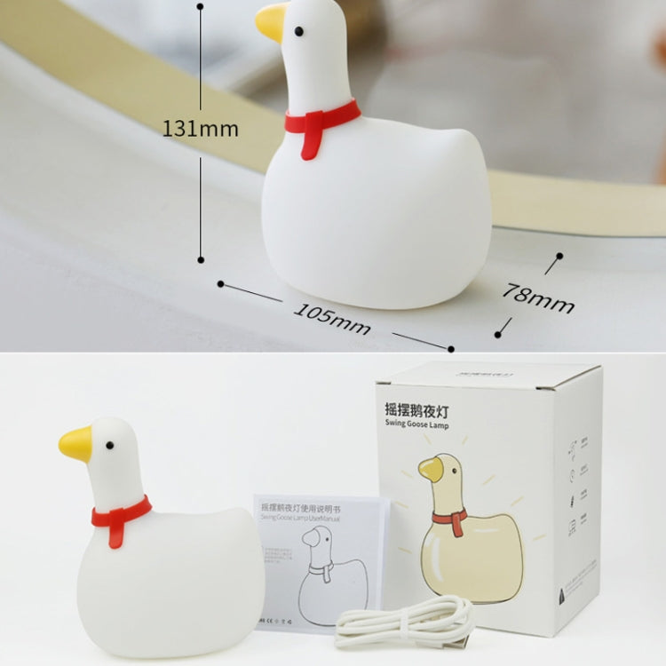 F-L-04 Children Bedside Silicone Swing Goose USB Night Light(White) - Night Lights by buy2fix | Online Shopping UK | buy2fix