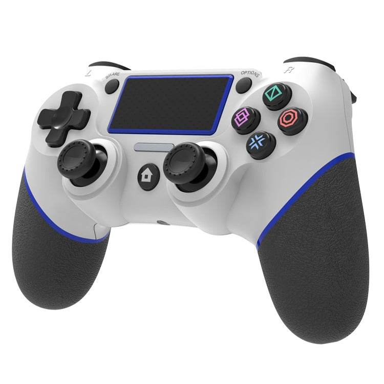 Wireless Bluetooth Rubberized Gamepad For PS4(White Green) - Gamepads by buy2fix | Online Shopping UK | buy2fix