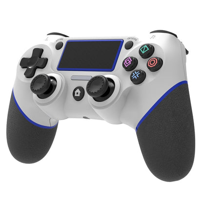 Wireless Bluetooth Rubberized Gamepad For PS4(White Blue) - Gamepads by buy2fix | Online Shopping UK | buy2fix