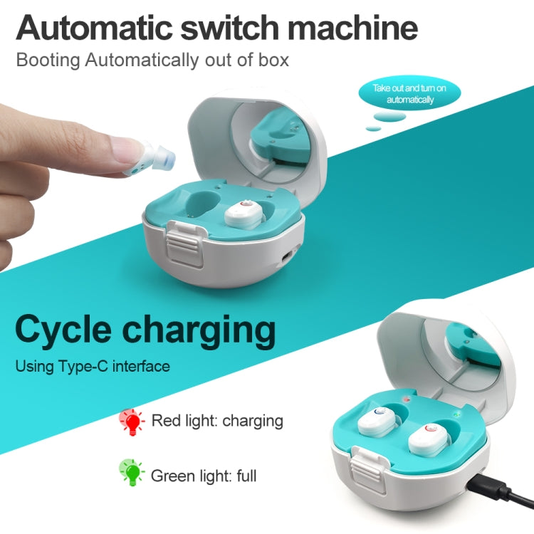 TWS On-Ear Sound Amplifier Hearing Aid with Charging Compartment(Skin Color) - Hearing Aids by null | Online Shopping UK | buy2fix