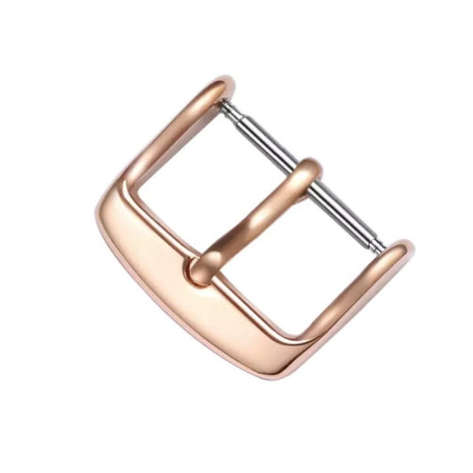 5pcs IP Plated Stainless Steel Pin Buckle Watch Accessories, Color: Rose Gold 12mm - Watch Accessories & Parts by buy2fix | Online Shopping UK | buy2fix