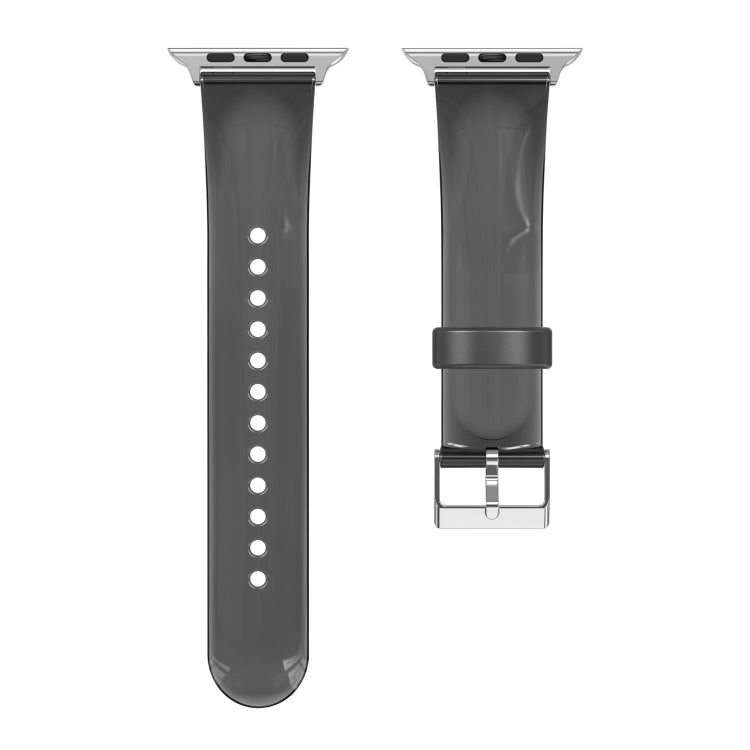 TPU Fuel Injection Watch Band For Apple Watch Series 7 41mm /6&SE&5&4 40mm /3&2&1 38mm(Transparent Black) - Watch Bands by null | Online Shopping UK | buy2fix