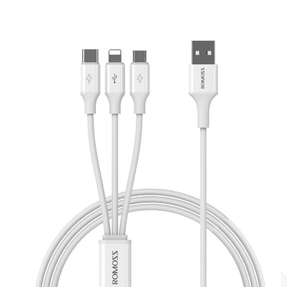 ROMOSS CB251V 3.5A USB To 8 Pin+Type-C+Micro USB 3 In 1 Charging Cable, Length: 1.8m - Multifunction Cable by ROMOSS | Online Shopping UK | buy2fix