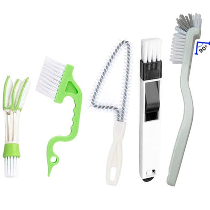 5PCS / Set Groove Cleaning Brush Multi-tool Household Door and Window Brush(White) - Cleaning Tools by buy2fix | Online Shopping UK | buy2fix