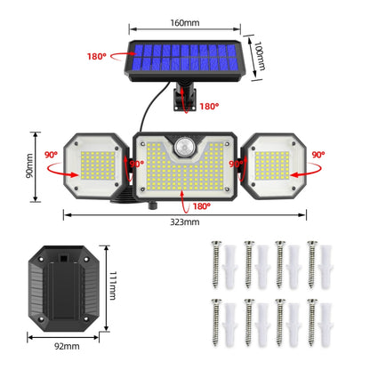 Solar Human Body Sensor Light LED Outdoor Waterproof Garden Light, Style: Split 226LED - Solar Lights by buy2fix | Online Shopping UK | buy2fix