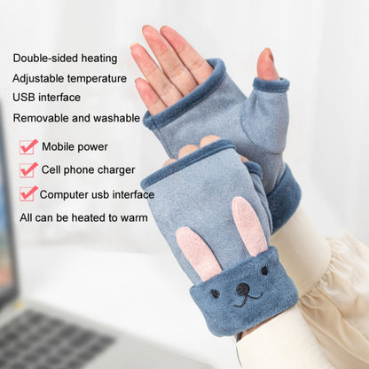 Winter USB Rechargeable Heated Half Palm Adult Gloves, Size: Free Size(Wine Red) - Safety Gloves by buy2fix | Online Shopping UK | buy2fix
