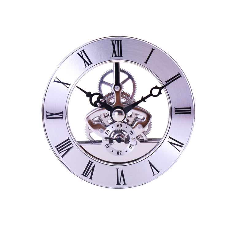 Metal See-through Quartz Clock Gear Clock DIY Accessories 86mm Silver Movement - DIY Clocks by buy2fix | Online Shopping UK | buy2fix