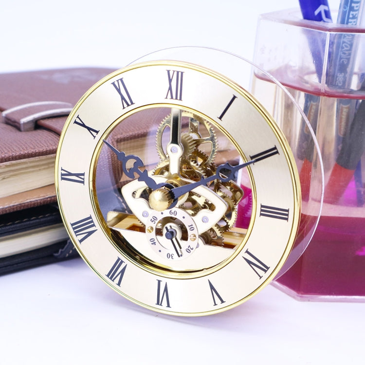 Metal See-through Quartz Clock Gear Clock DIY Accessories 103mm Golden Clock Head - DIY Clocks by buy2fix | Online Shopping UK | buy2fix