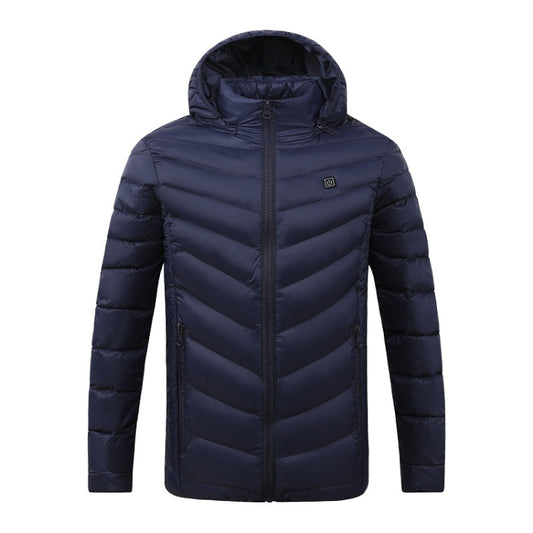 4 Zone Blue USB Winter Electric Heated Jacket Warm Thermal Jacket, Size: XL - Down Jackets by buy2fix | Online Shopping UK | buy2fix