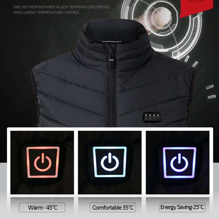 13  Area Double Control Black USB Electric Heating Undershirt Intelligent Warm Vest(XXL) - Down Jackets by buy2fix | Online Shopping UK | buy2fix