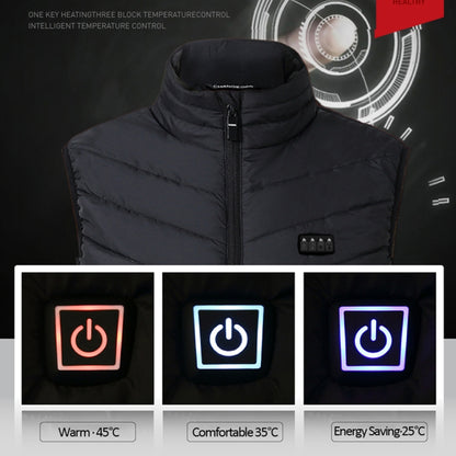 17 Area  4 Control Black USB Electric Heating Undershirt Intelligent Warm Vest(6XL) - Down Jackets by buy2fix | Online Shopping UK | buy2fix