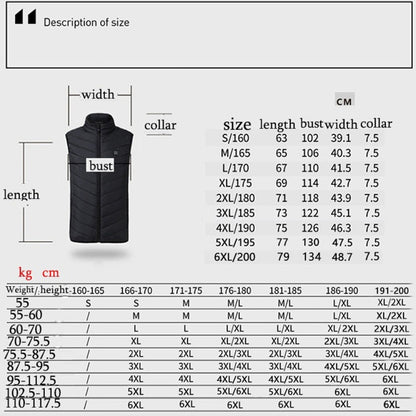 17 Area  4 Control Black USB Electric Heating Undershirt Intelligent Warm Vest(L) - Down Jackets by buy2fix | Online Shopping UK | buy2fix