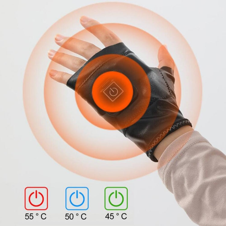 1 Pair Adjustable Temperature Rechargeable Intelligent Electric Heating Gloves Half Finger Gloves, Size: L(Pink) - Safety Gloves by buy2fix | Online Shopping UK | buy2fix