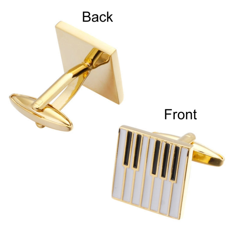 Brass Music Series Instrument Note Cufflinks, Color: Gold Piano Keyboard - Cufflinks by buy2fix | Online Shopping UK | buy2fix