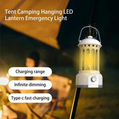 Rechargeable COB Portable Outdoor Camping Lamp Atmosphere Tent Lamp Retro Lamp, Size: Large Green - Camping Lighting by buy2fix | Online Shopping UK | buy2fix