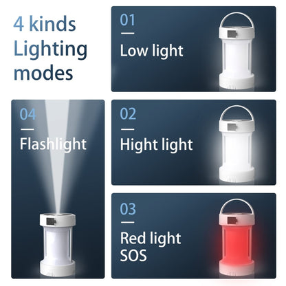 Camping Lantern Outdoor Solar Emergency Lights Multifunctional Tent Light(Black) - Camping Lighting by buy2fix | Online Shopping UK | buy2fix