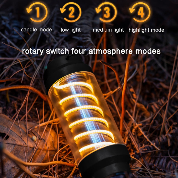 Outdoor Camping Spiral Lamp Waterproof Lighting Multifunctional Tent Hanging Lamp(Dark Black) - Camping Lighting by buy2fix | Online Shopping UK | buy2fix