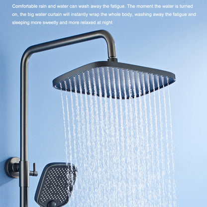 Piano Digital Display Full Copper Faucet Square Nozzle Shower Set, Color: Water Plating Gray 6102 - Shower Head by buy2fix | Online Shopping UK | buy2fix