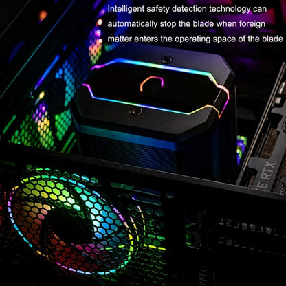 MF140 HALO ARGB 14cm RGB 5V/3PIN Computer Case Quiet PWM Fan PC CPU Cooler, Color: Black - Fan Cooling by buy2fix | Online Shopping UK | buy2fix