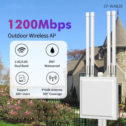 COMFAST CF-WA820 1200Mbps 2.4G & 5G Outdoor AP High Power Wireless Access Point(UK Plug) - Broadband Amplifiers by COMFAST | Online Shopping UK | buy2fix