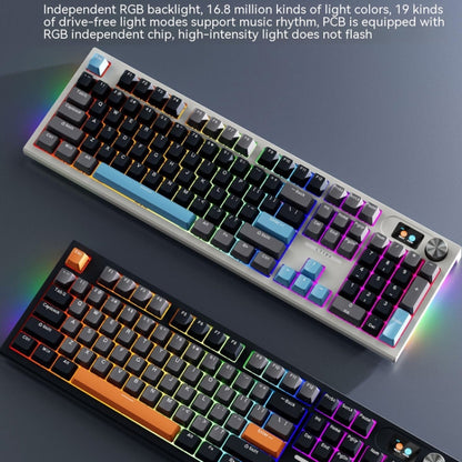 LANGTU LT104 Mechanical Keyboard Backlight Display Flexible DIY Keyboard, Style: Wireless Tri-mode RGB (Iron Gray) - Wireless Keyboard by LANGTU | Online Shopping UK | buy2fix