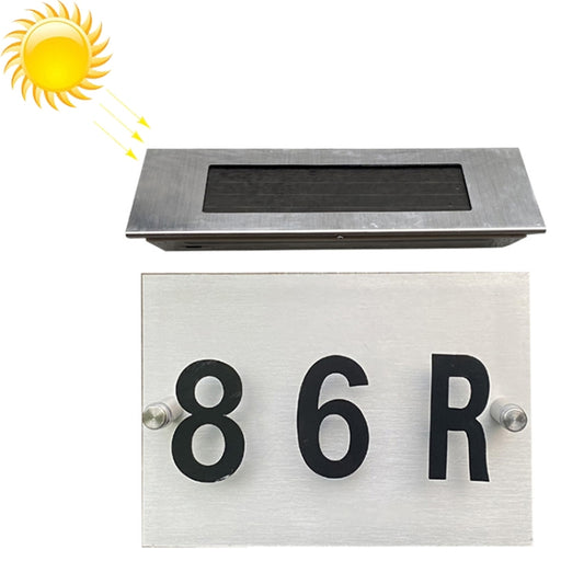 Small-4LED White Light (67x30)  Stainless Steel Solar House Number Wall Light LED Address Indication Number Plate - Solar Lights by buy2fix | Online Shopping UK | buy2fix