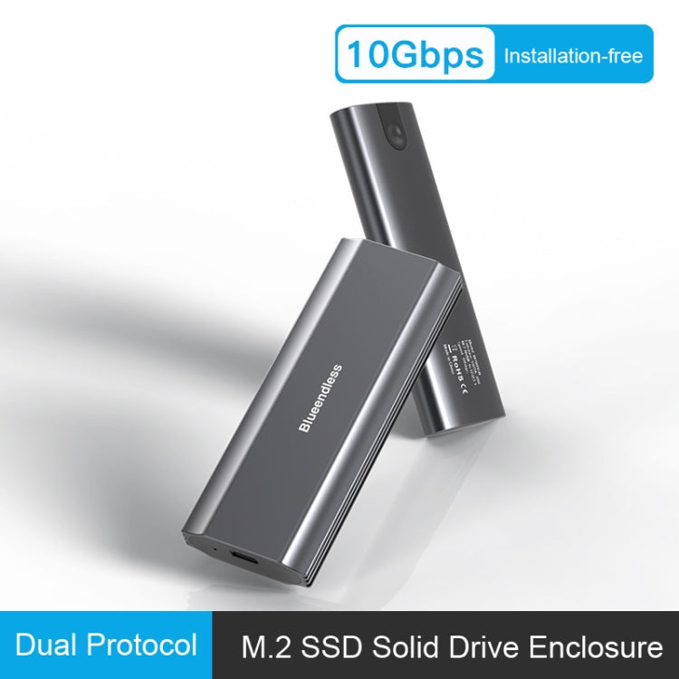 Blueendless 2809 General Dual Protocol Wiring C-A M.2 Mobile Hard Disk Case SSD External Solid Hard Drive Enclosure Box - HDD Enclosure by Blueendless | Online Shopping UK | buy2fix