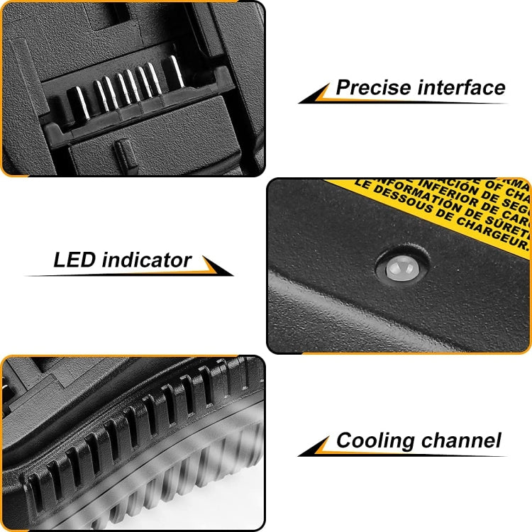 DCB118 For Dewalt 12V-20V Electric Tool Battery Charger, Plug: EU (Yellow) - Electric Saws & Accessories by buy2fix | Online Shopping UK | buy2fix