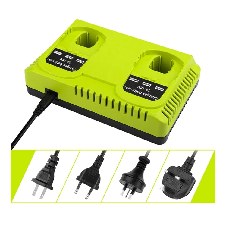 For RYOBI P108 / P117 12-18V Lithium Nickel Battery Dual Port Charger, Plug: UK - Electric Saws & Accessories by buy2fix | Online Shopping UK | buy2fix