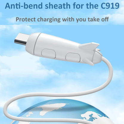 Data Line Protector For IPhone USB Type-C Charger Wire Winder Protection, Spec: Small Head Band +USB Head White - Cable Organizer by buy2fix | Online Shopping UK | buy2fix