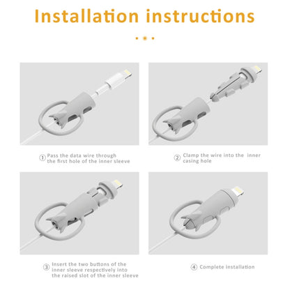 Data Line Protector For IPhone USB Type-C Charger Wire Winder Protection, Spec: Small Head Band +USB Head Light Blue - Cable Organizer by buy2fix | Online Shopping UK | buy2fix