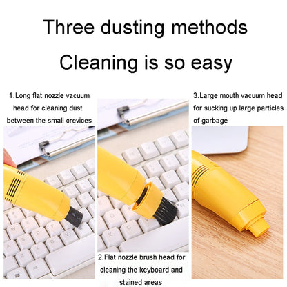 Mini USB Interface Keyboard Cleaning Brush Portable Computer Dust Remover(Yellow) - Mini Vacuum Cleaner by buy2fix | Online Shopping UK | buy2fix