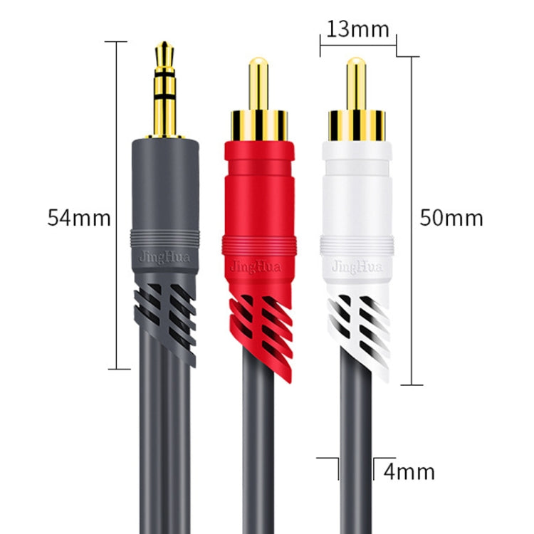 JINGHUA 3.5mm To 2RCA Audio Cable Game Console Outdoor Audio Connection Cable, Size: 3m(Grey) - RCA Cable by JINGHUA | Online Shopping UK | buy2fix