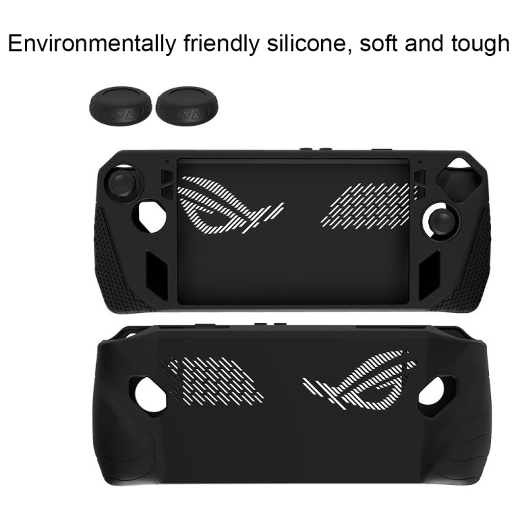 For ASUS ROG Ally Game Console Silicone Protective Cover + Button Cap Set Pocket Gaming Accessories(Black) - Accessories by buy2fix | Online Shopping UK | buy2fix