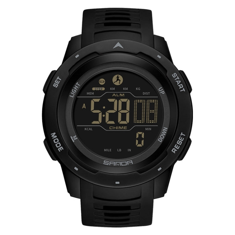 SANDA 2145 Calorie Pedometer Alarm Clock Waterproof Multifunctional Hiking Sports Shockproof Smart Watch(Black) - Sport Watches by SANDA | Online Shopping UK | buy2fix