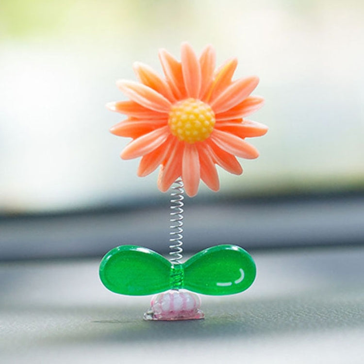 Cute Small Daisy Car Ornament Car Dashboard Shaking Decoration(Orange) - Ornaments by buy2fix | Online Shopping UK | buy2fix