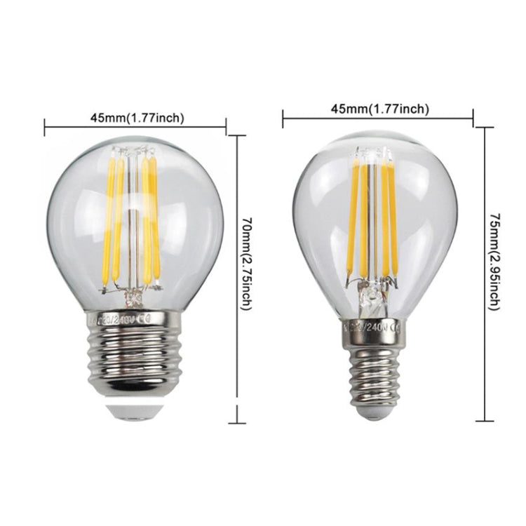 6pcs /Box G45 Bulb LED Lamp Fixture Illuminator Vintage Filament Lights, Style: Gold Small Screw(220V 4W) - LED Blubs & Tubes by buy2fix | Online Shopping UK | buy2fix